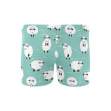 Cute sheep green background Men's Swimming Trunks