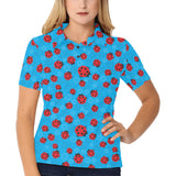 Ladybug Pattern Print Design 02 Women's All Over Print Polo Shirt