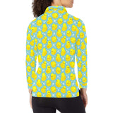 Duck Pattern Print Design 03 Women's Long Sleeve Polo Shirt