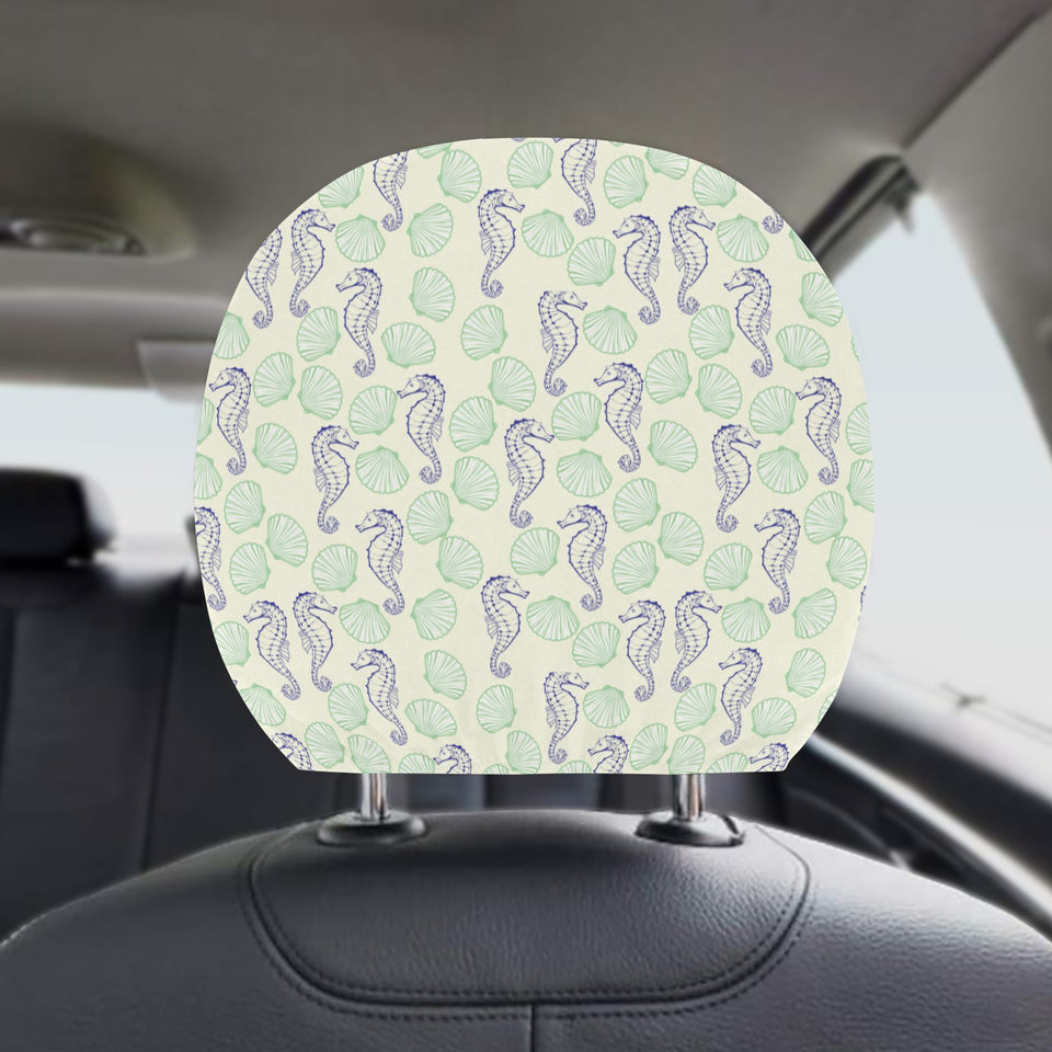 Seahorse shell pattern Car Headrest Cover