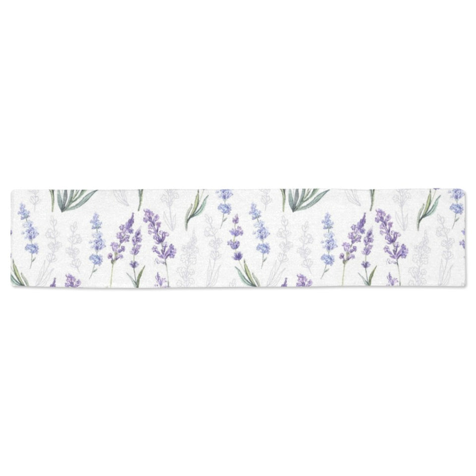 Hand painting Watercolor Lavender Table Runner