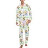 Cute hand drawn mermaid Men's Long Pajama Set
