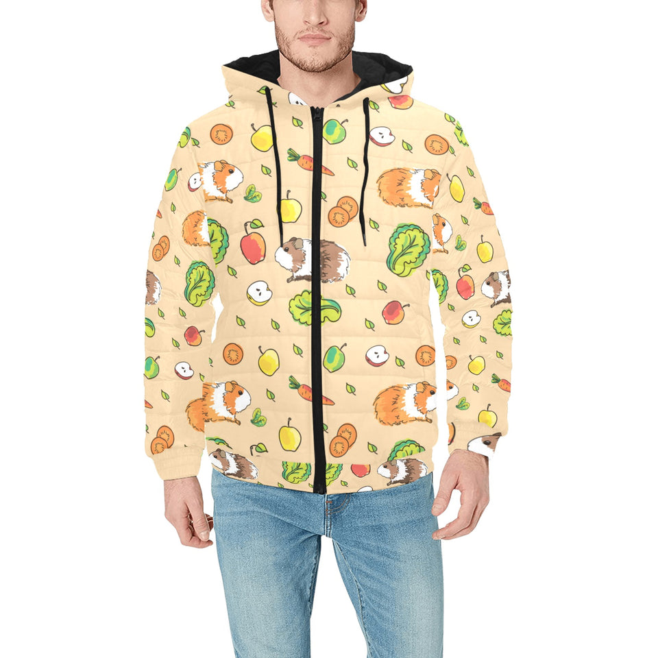 Guinea Pig Pattern Print Design 05 Men's Padded Hooded Jacket