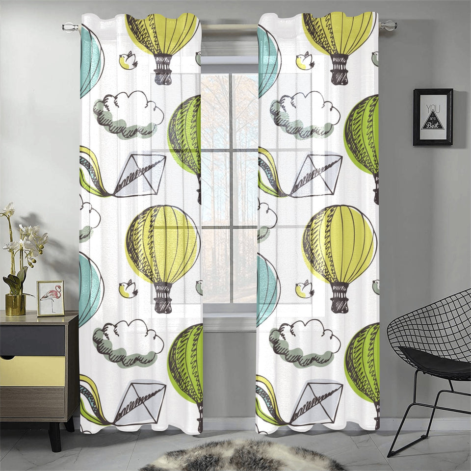 Hot Air Balloon Bird Cloud Pattern Gauze Curtain