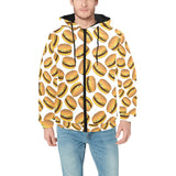 Hamburger Pattern Print Design 03 Men's Padded Hooded Jacket