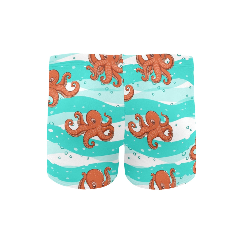 Octopuses sea wave background Men's Swimming Trunks