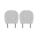 Cartoon hand drawn ice cream black white Car Headrest Cover