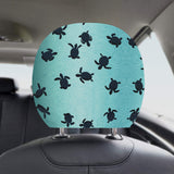 Sea turtle with blue ocean backgroud Car Headrest Cover