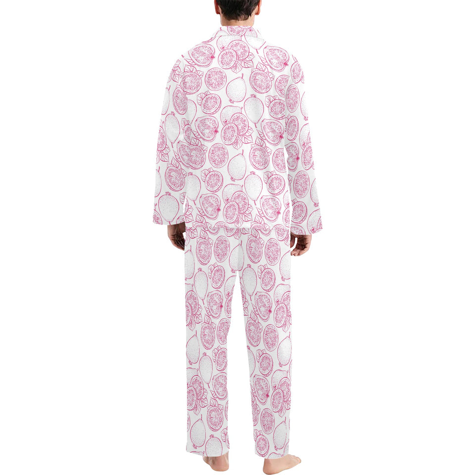 Sketch guava pattern Men's Long Pajama Set