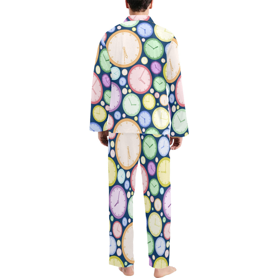 Colorful clock background Men's Long Pajama Set