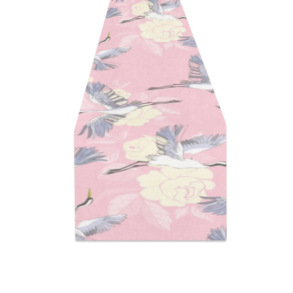 Japanese crane rose pattern Table Runner