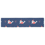 Cute sea lion seal christmas hat candy cane heart Table Runner