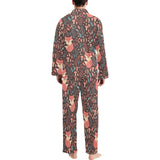 fox leaves mushroom pattern Men's Long Pajama Set