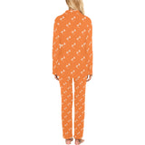 Engine Piston Orange Background Pattern Design 05 Women's Long Pajama Set