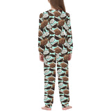 Coconut Pattern Print Design 03 Kids' Boys' Girls' All Over Print Pajama Set