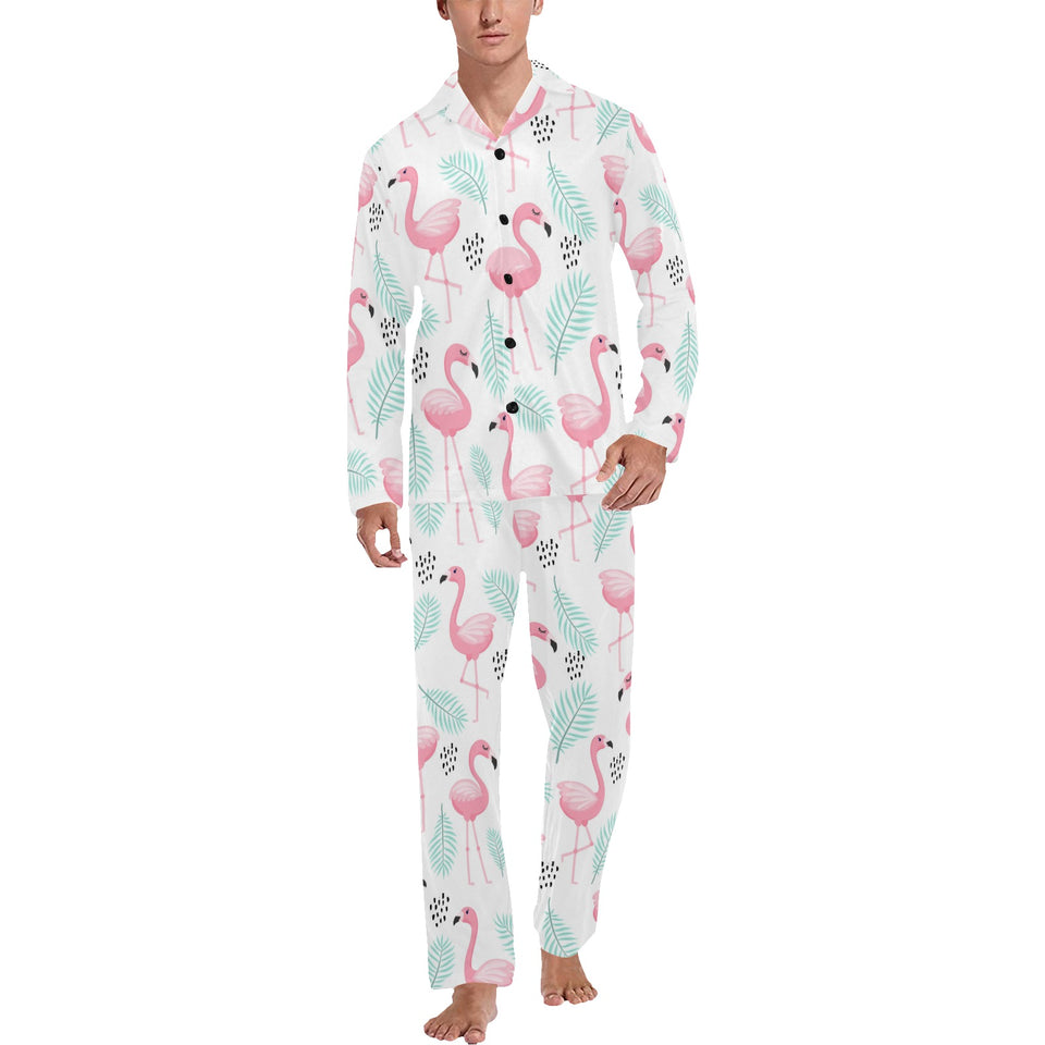 Cute flamingo pattern Men's Long Pajama Set
