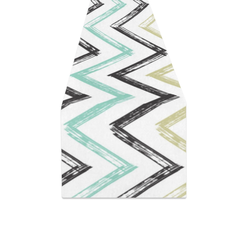 zigzag chevron paint pattern Table Runner
