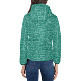 Math Pattern Print Design 01 Women's Padded Hooded Jacket