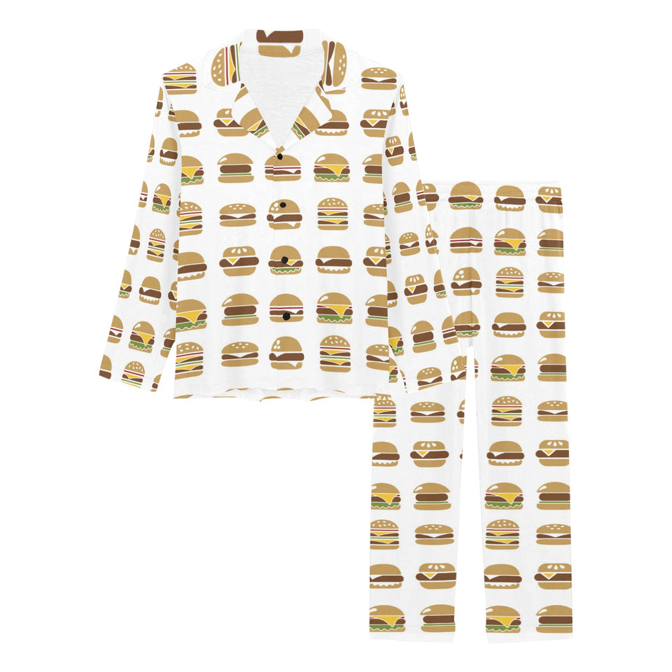 Hamburger Pattern Print Design 02 Women's Long Pajama Set