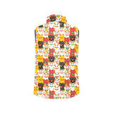 Colorful Maneki neko cat pattern Men's Padded Vest