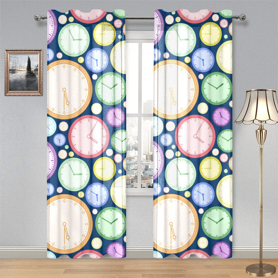 Colorful clock background Gauze Curtain