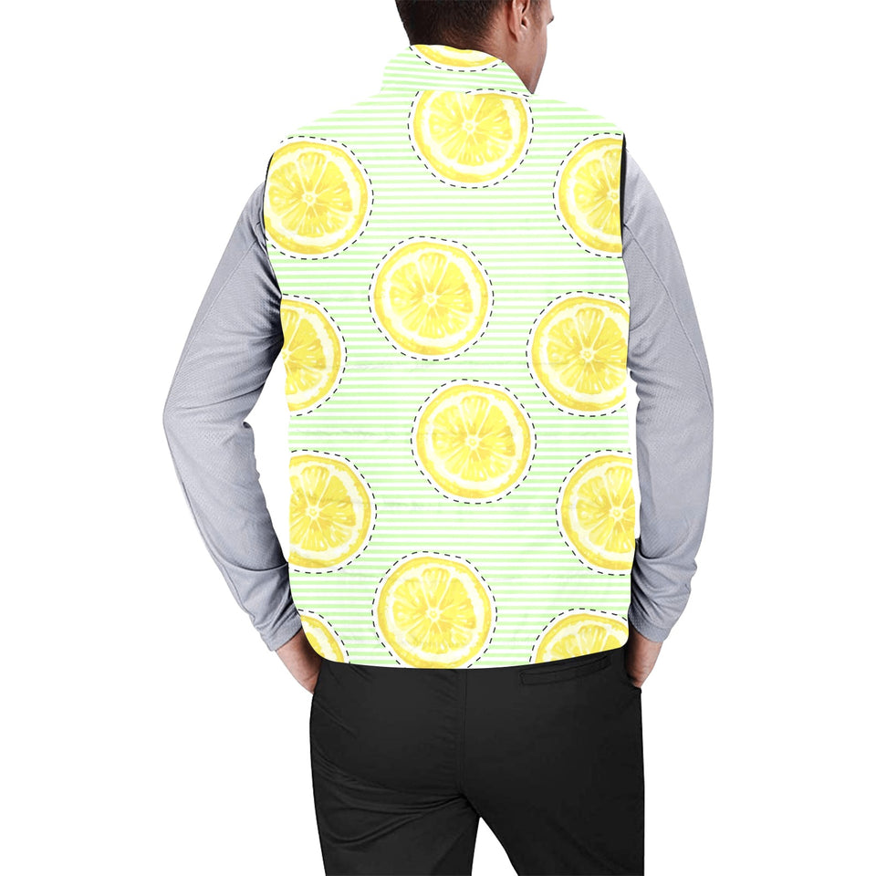 slice of lemon pattern Men's Padded Vest