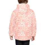 Snake lilies flower pattern Kids' Boys' Girls' Padded Hooded Jacket