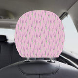 Lavender pattern pink background Car Headrest Cover