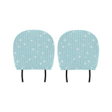 Snowflake pattern blue stripe background Car Headrest Cover