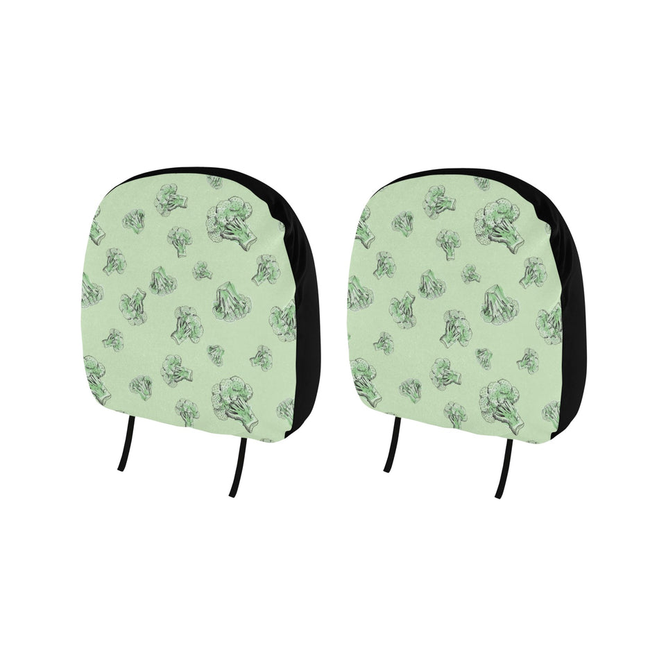 broccoli sketch pattern Car Headrest Cover