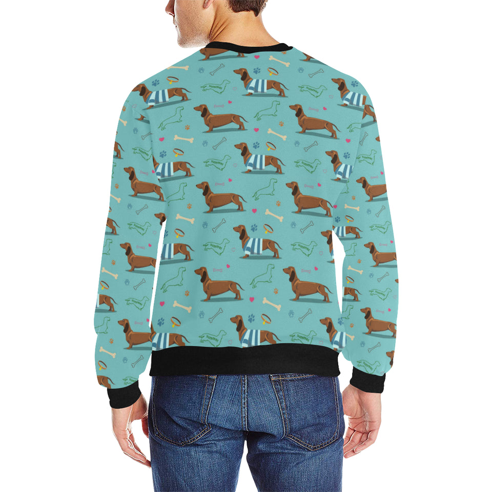 Dachshund decorative background Men's Crew Neck Sweatshirt