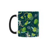 Lime ice flower pattern Morphing Mug Heat Changing Mug