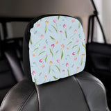 Watercolor Tulips pattern Car Headrest Cover