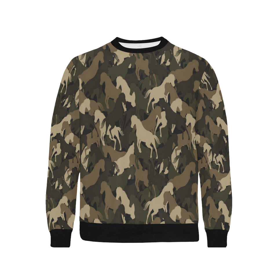 Horse Camouflage Pattern Men's Crew Neck Sweatshirt