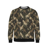Horse Camouflage Pattern Men's Crew Neck Sweatshirt