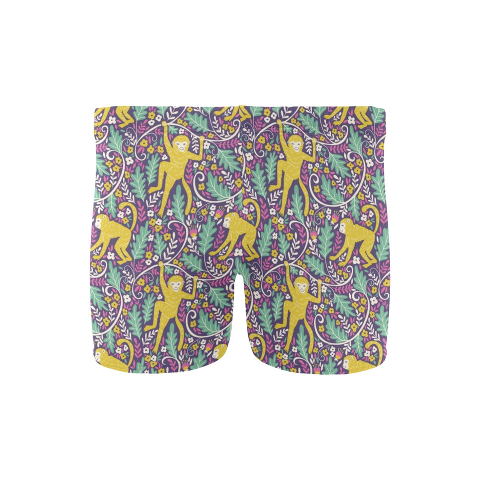 Cute yellow monkey leaves pattern Men's Swimming Trunks