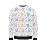 colorful unicorn rainbow heart pattern Men's Crew Neck Sweatshirt