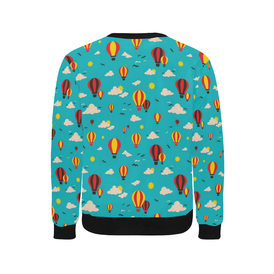 Hot Air Balloon Sky Pattern Men's Crew Neck Sweatshirt