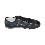 Beautiful peacock feather pattern Kids' Boys' Girls' Low Top Canvas Shoes Black