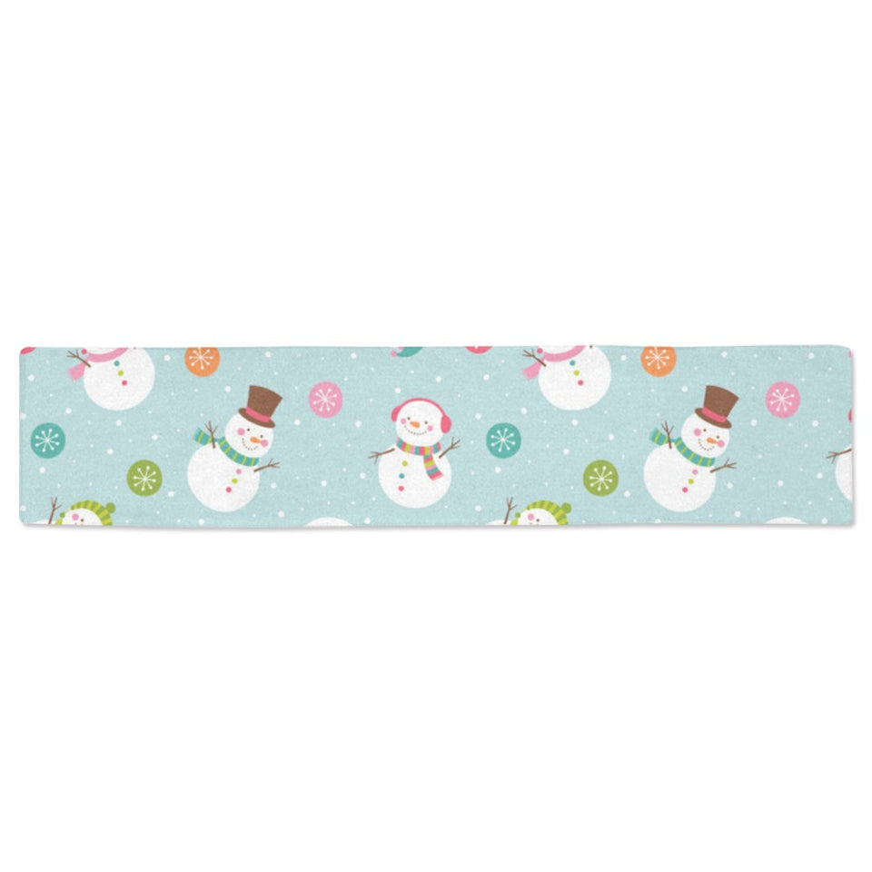 Cute snowman snowflake pattern Table Runner