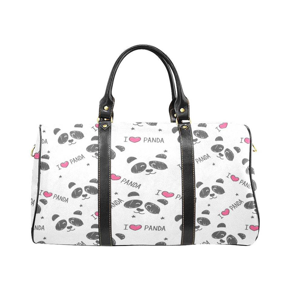 Hand Drawn faces of pandas pattern Travel Bag