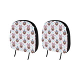 Cute pug hat rabbit costume pattern Car Headrest Cover