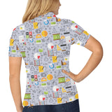 Math Pattern Print Design 04 Women's All Over Print Polo Shirt