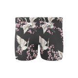 Japanese crane pink sakura pattern Men's Swimming Trunks