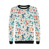 Cute Crocodile Pattern Women's Crew Neck Sweatshirt