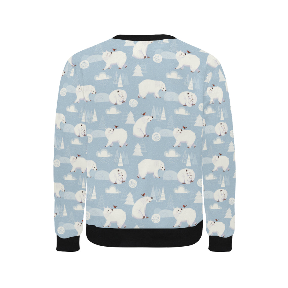Cute polar bears Christmas decoration pattern Men's Crew Neck Sweatshirt