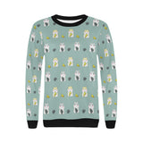 Cute hamster cheese pattern Women's Crew Neck Sweatshirt