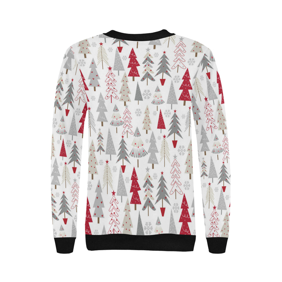 Cute Christmas tree pattern Women's Crew Neck Sweatshirt