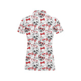 Yorkshire Terrier Pattern Print Design 04 Women's All Over Print Polo Shirt