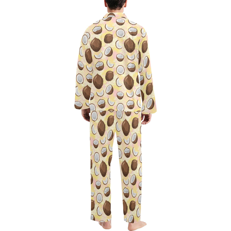 Coconut Pattern Print Design 05 Men's Long Pajama Set